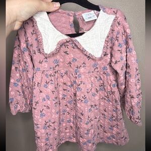 Zara Kids Blush Floral Long Sleeve Blouse
